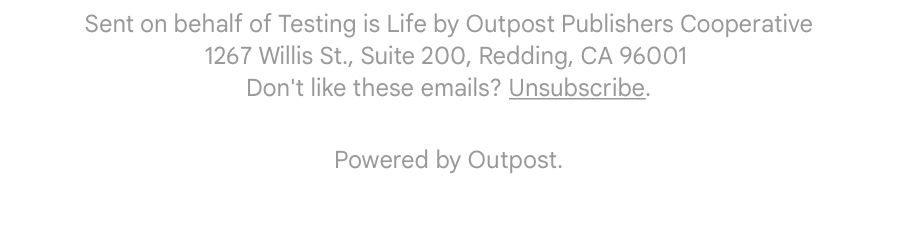 Screenshot of Outpost email with Unsubscribe option