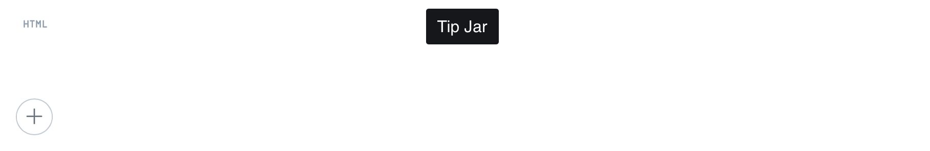 Screenshot of Tip Jar Button in Ghost editor