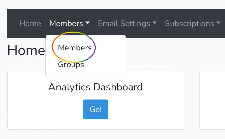 Screenshot of Members tab