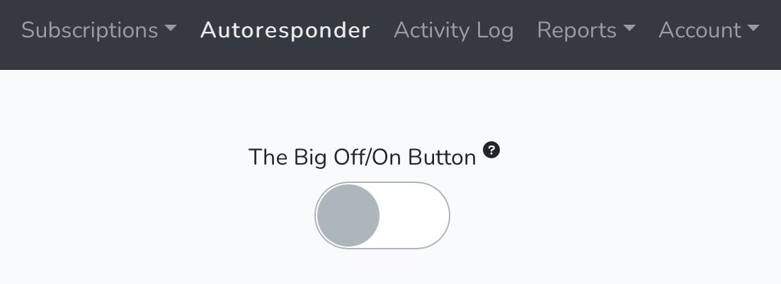 Screenshot of greyed-out Off/On Button in the Off position
