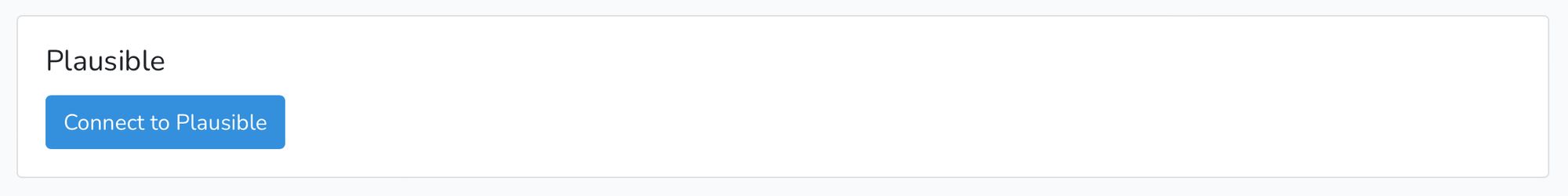 Screenshot of Connect to Plausible button in Outpost
