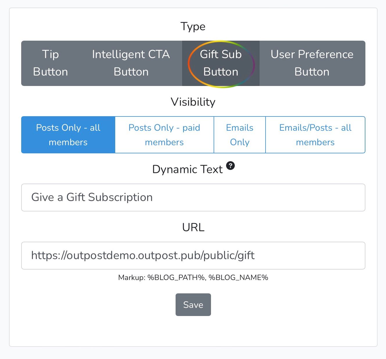 Screenshot of Outpost Button Maker