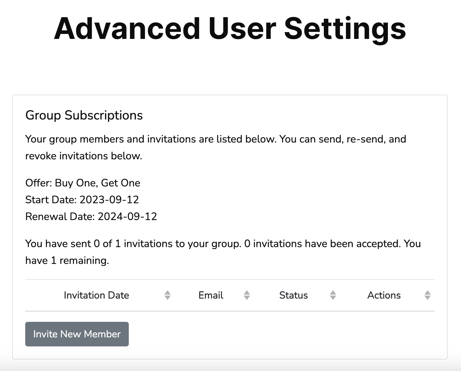 Screenshot of Advanced User Settings