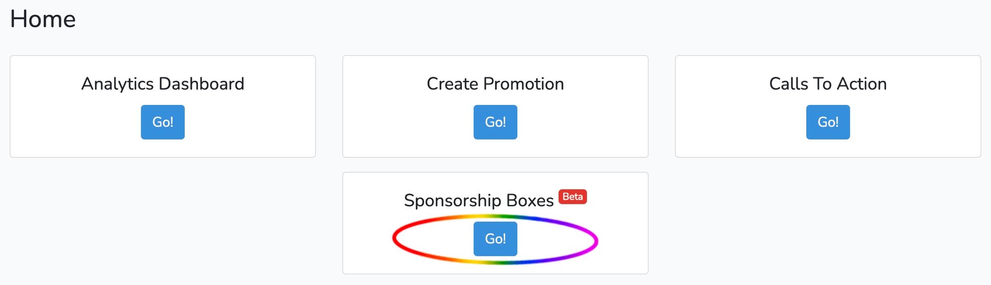 Screenshot of OCC with Sponsorship Boxes circled