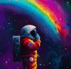 Astronaut pondering a better world