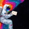 Astronaut pondering email in space