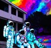 Astronauts on a university campus in space