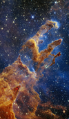 NASA Telescope image of Pillars of Creations and sta