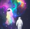 Astronaut with a ghost in space