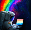Astronaut working on computer