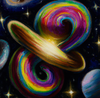 Swirling color in space