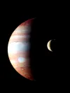 Composite image of Jupiter and its moon, Io. Via NASA