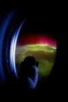 Aurora on earth as seen from space