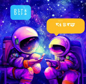 Astronauts communicating in space