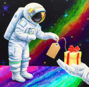 Astronaut with price tag