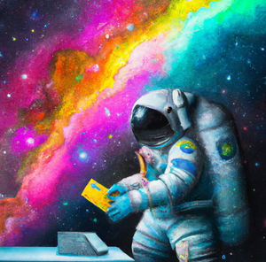 Astronaut processing payments in space