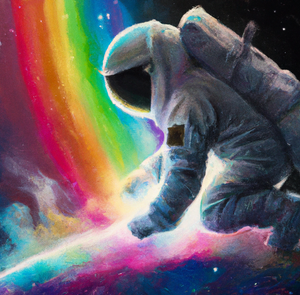 Astronaut working in space